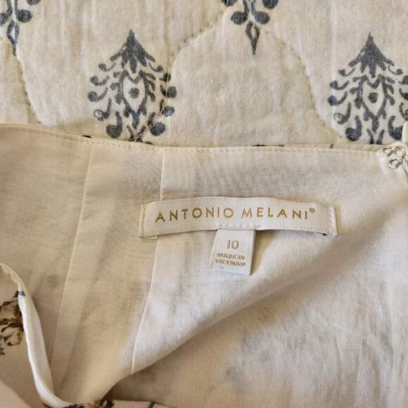 Antonio Melani Floral Cotton Wrap Skirt 10 Garden Party Tea Length Coquette - Picture 7 of 15